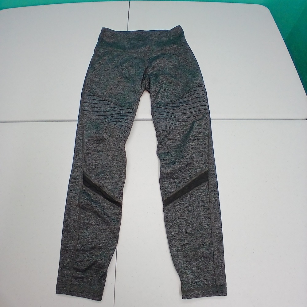 Old Navy Active Moto Leggings Small Gray‎ Space Dye Mesh Go-Dry Athleisure
